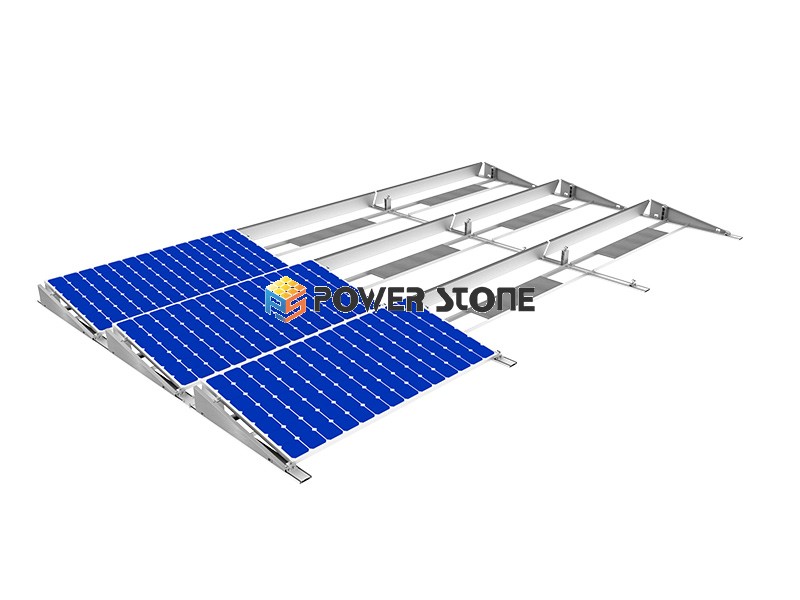 Ballasted flat roof mounting